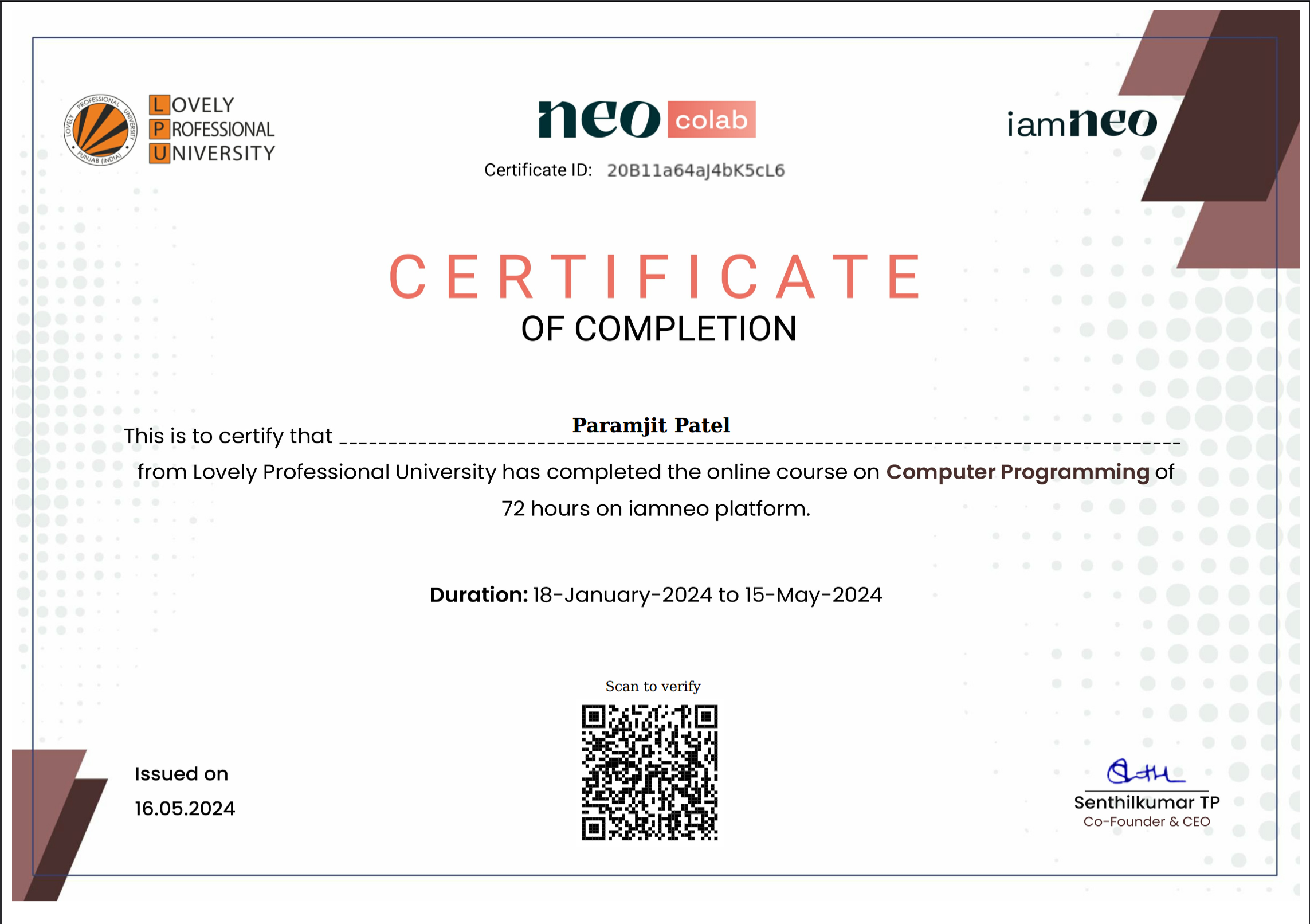 Computer Programming Certificate