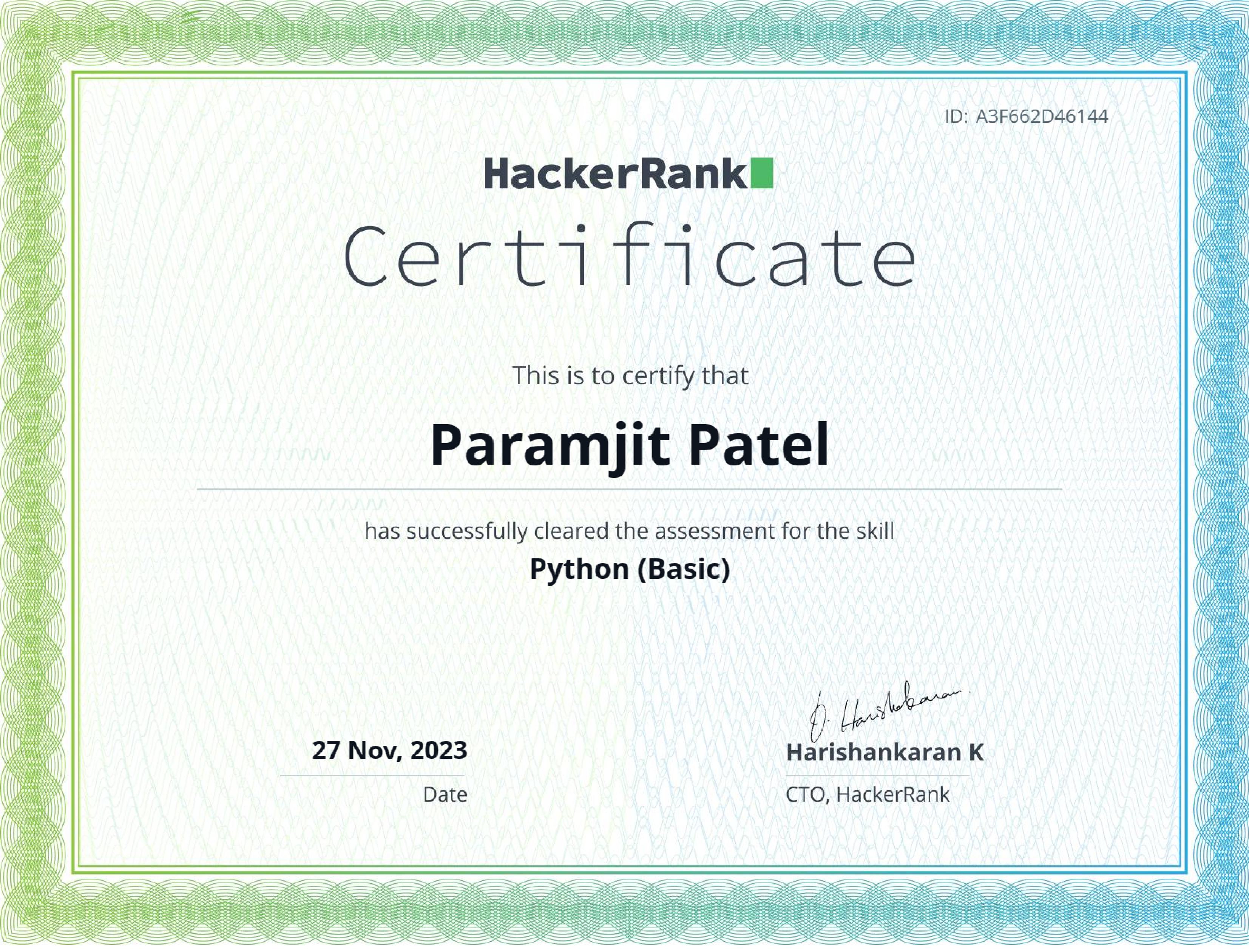 Python Basic Certificate