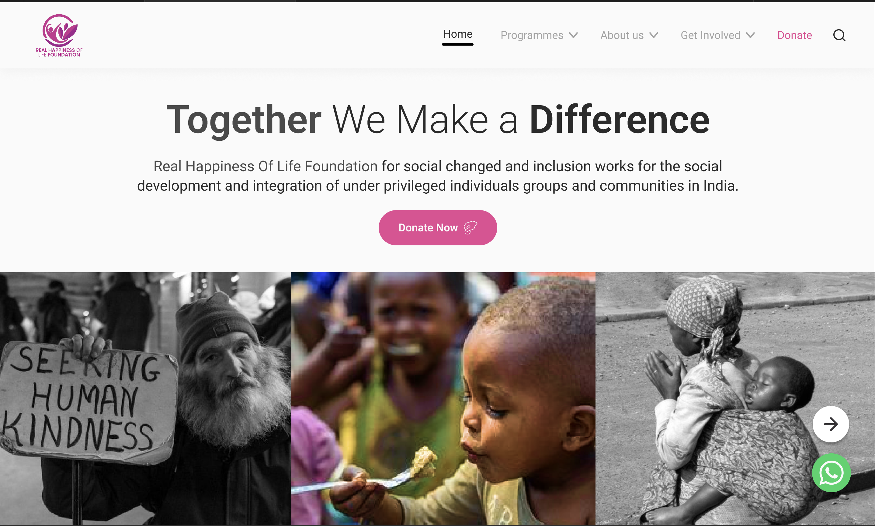 Real Happiness of Life Foundation Website