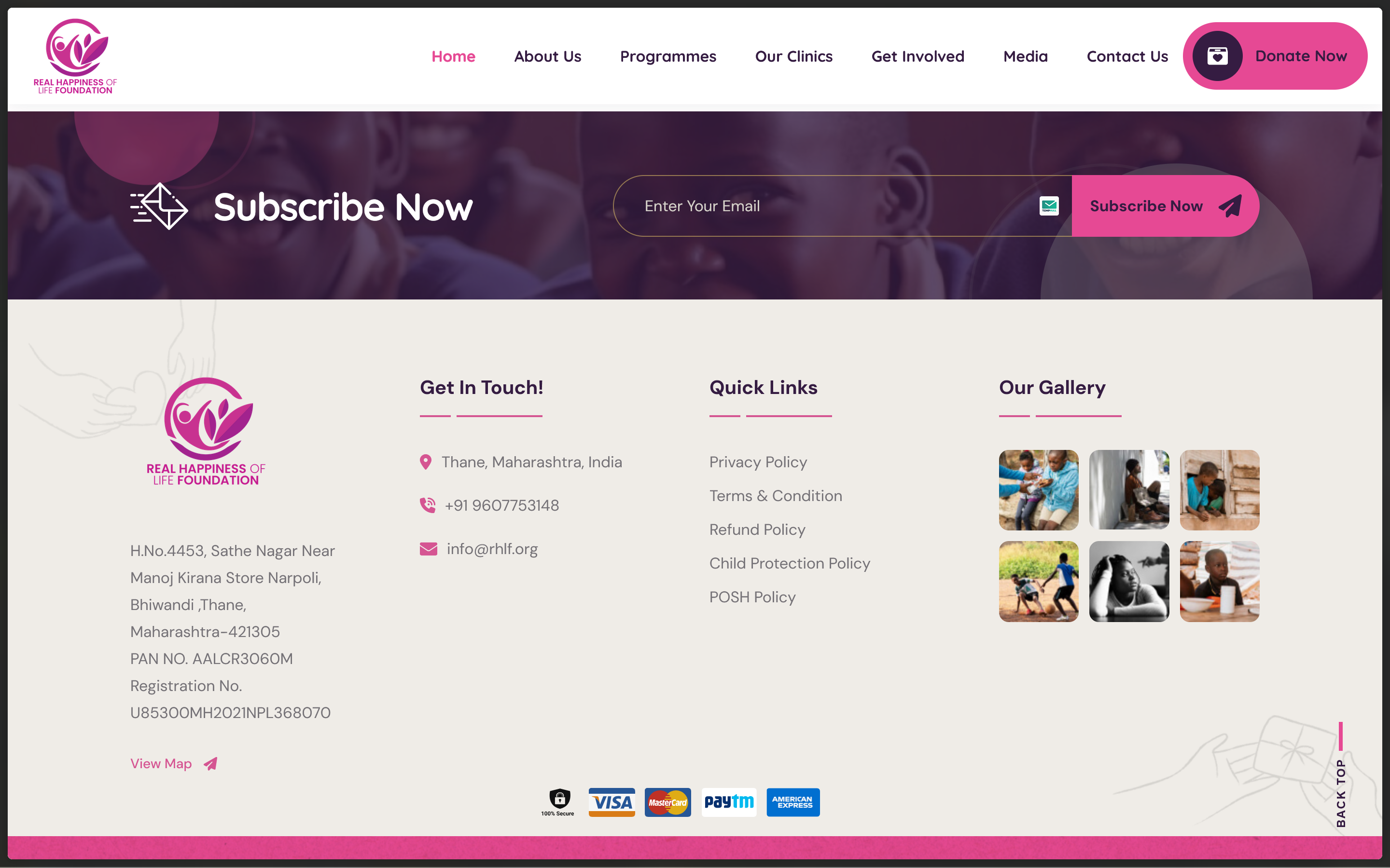 NGO Website Events Page